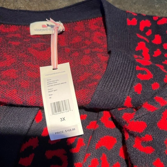 Vineyard Vines Cheetah Leopard Print Cashmere Cardigan NWT 3XL Plus RARE - Picture 2 of 5